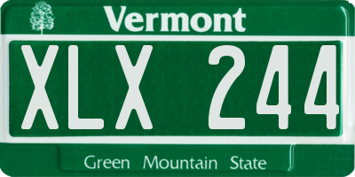 VT license plate XLX244