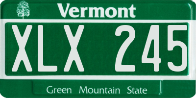 VT license plate XLX245