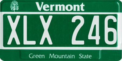 VT license plate XLX246