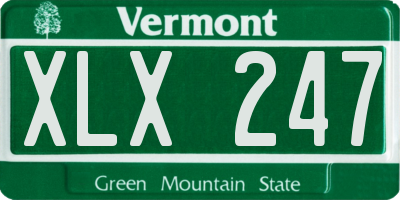 VT license plate XLX247