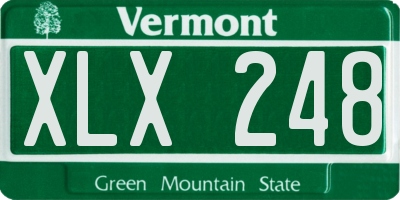 VT license plate XLX248
