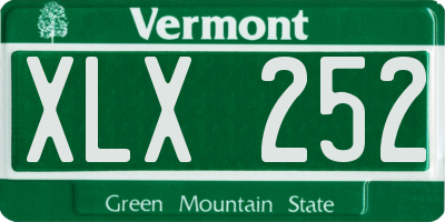 VT license plate XLX252
