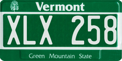 VT license plate XLX258
