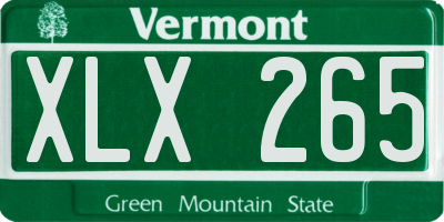 VT license plate XLX265