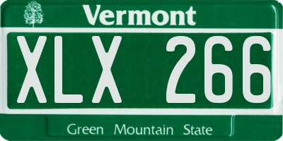 VT license plate XLX266