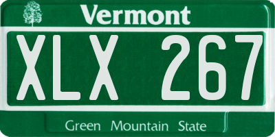 VT license plate XLX267