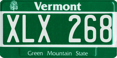 VT license plate XLX268