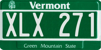 VT license plate XLX271
