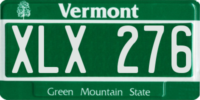 VT license plate XLX276