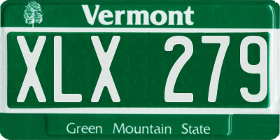 VT license plate XLX279