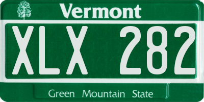 VT license plate XLX282