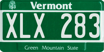 VT license plate XLX283