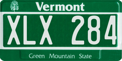 VT license plate XLX284