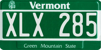 VT license plate XLX285