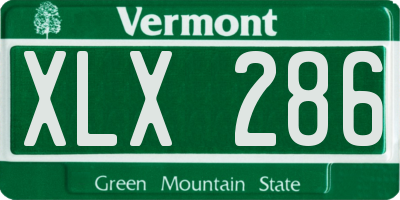 VT license plate XLX286
