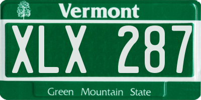 VT license plate XLX287