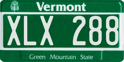 VT license plate XLX288