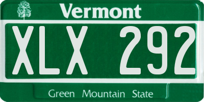 VT license plate XLX292