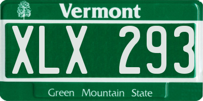 VT license plate XLX293