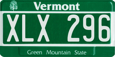 VT license plate XLX296