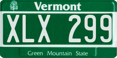 VT license plate XLX299