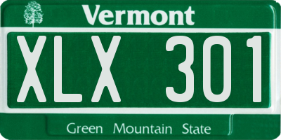 VT license plate XLX301