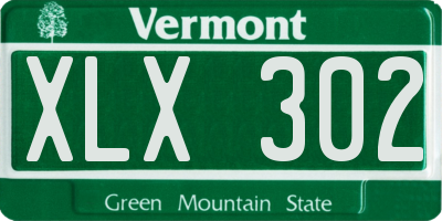 VT license plate XLX302