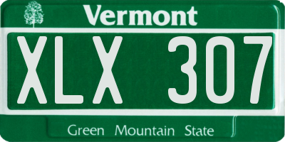 VT license plate XLX307