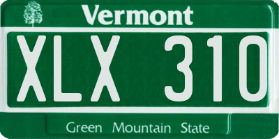 VT license plate XLX310