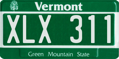 VT license plate XLX311