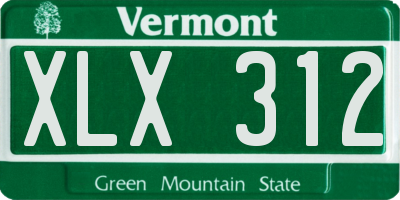 VT license plate XLX312
