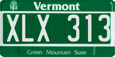 VT license plate XLX313