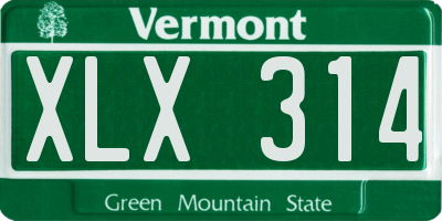 VT license plate XLX314
