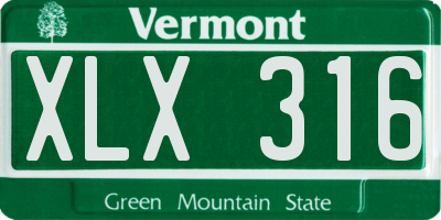 VT license plate XLX316