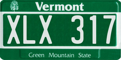 VT license plate XLX317