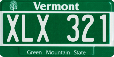 VT license plate XLX321