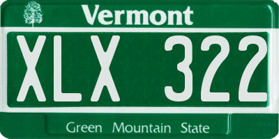 VT license plate XLX322