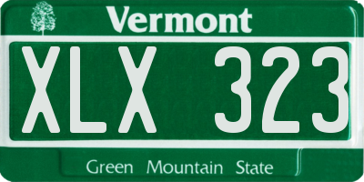 VT license plate XLX323