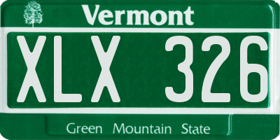 VT license plate XLX326