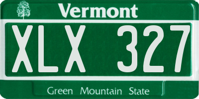 VT license plate XLX327
