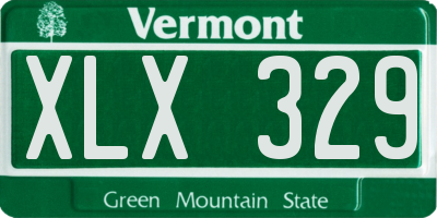 VT license plate XLX329