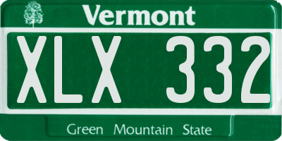 VT license plate XLX332