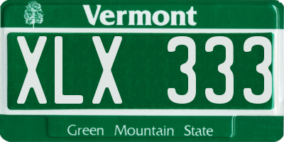 VT license plate XLX333