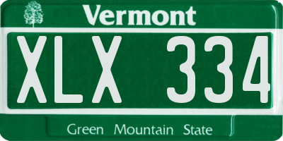 VT license plate XLX334