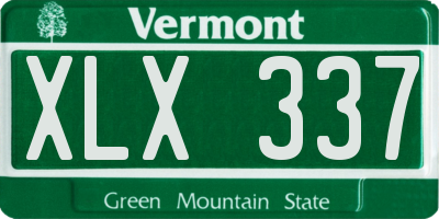 VT license plate XLX337