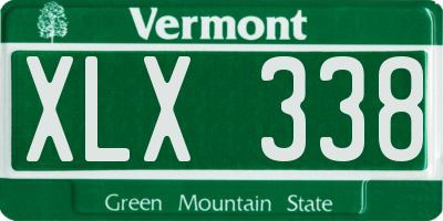 VT license plate XLX338