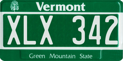 VT license plate XLX342