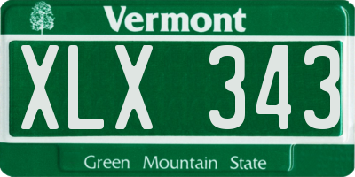 VT license plate XLX343