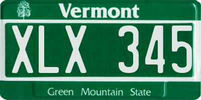 VT license plate XLX345