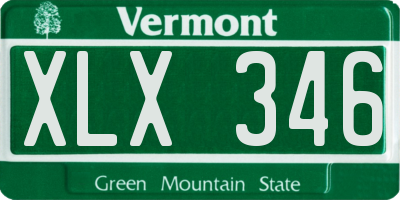 VT license plate XLX346